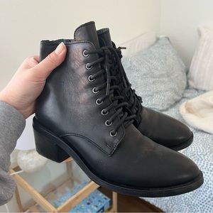 Jeffrey Campbell lace-up booties with side zip